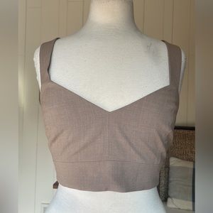 *NWT* Madewell / Sweetheart Neck Button Back Bralette Top / Neutral Melange / 14